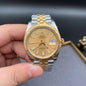 Rolex Datejust Two Tone Champagne Index Fluted Bezel Watch