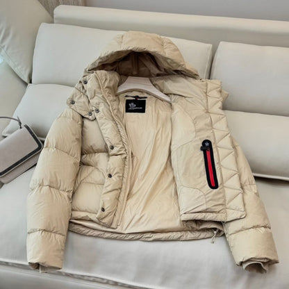 Moncler Hooded Long-Sleeve Down Jacket
