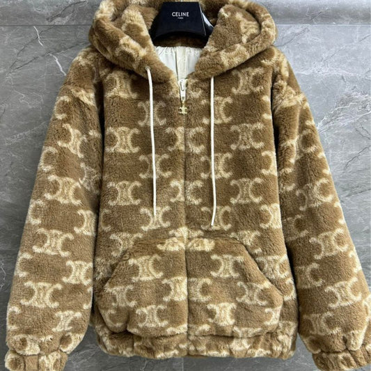 Celine Full Logo Teddy Jacket