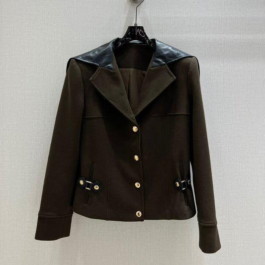 LV Inspired Autumn/Winter Brown Collar Jacket