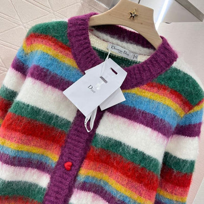 Dior Mohair Knitted Stripe Cardigan