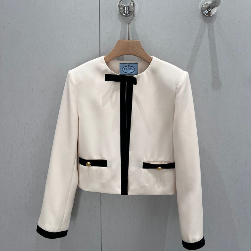 Prada Spring Holi Trimmed Bow Short Jacket