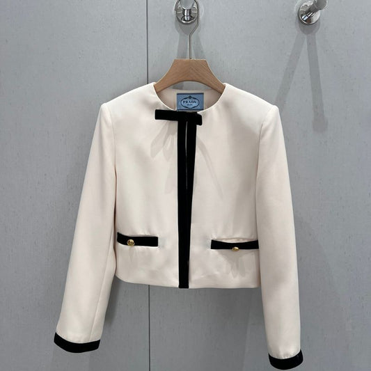 Prada Spring Holi Trimmed Bow Short Jacket