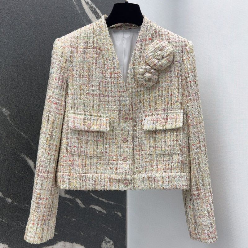 Chanel Three-Dimensional Camellia Tweed Jacket