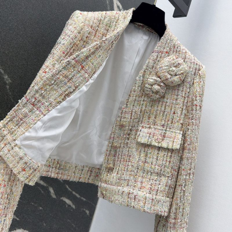 Chanel Three-Dimensional Camellia Tweed Jacket