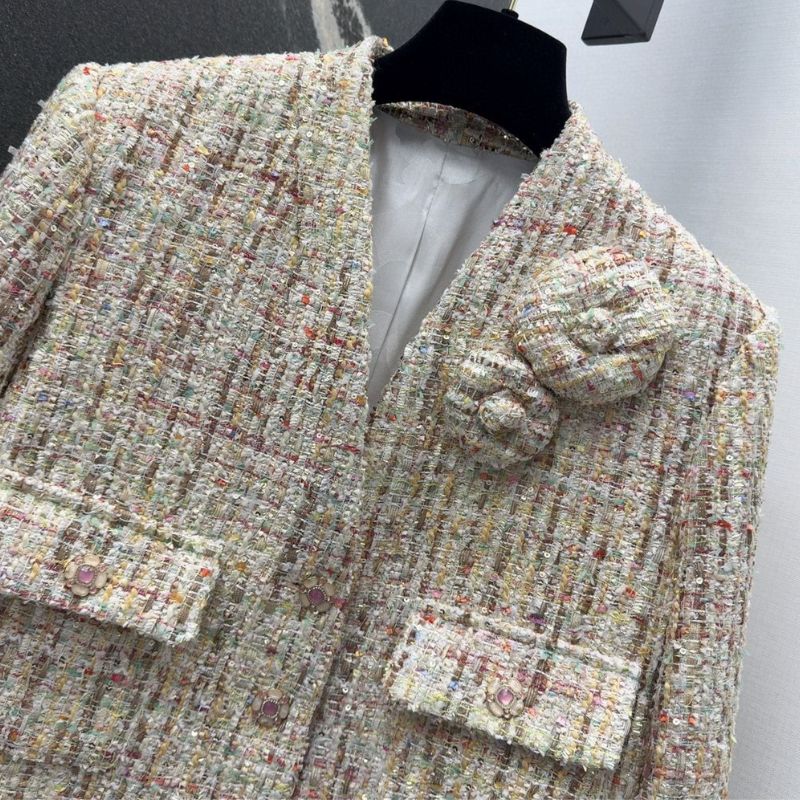 Chanel Three-Dimensional Camellia Tweed Jacket