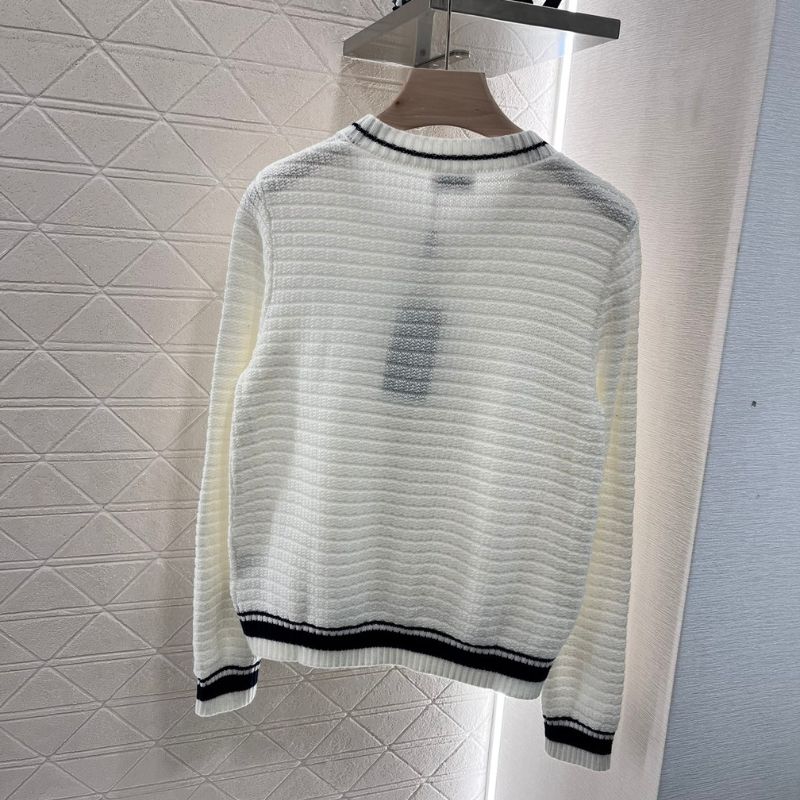 Saint Laurent Contrast Color Knitted Cardigan
