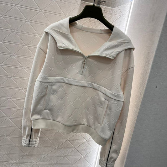Gucci Beige GG Web Canvas Sweatshirt