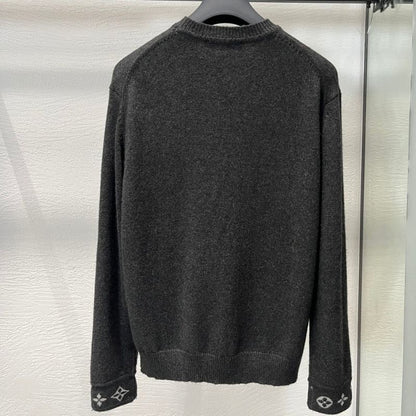 Louis Vuitton 24FW Black Intarsia Logo Knitted Sweater