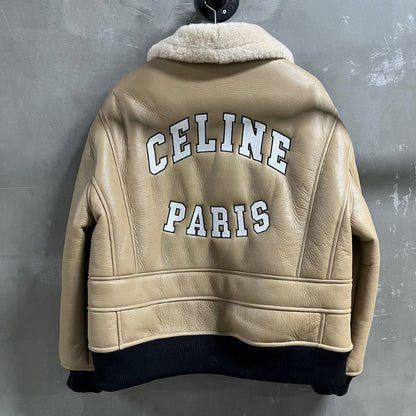 Celine Autumn Merino Wool Fur Leather Jacket