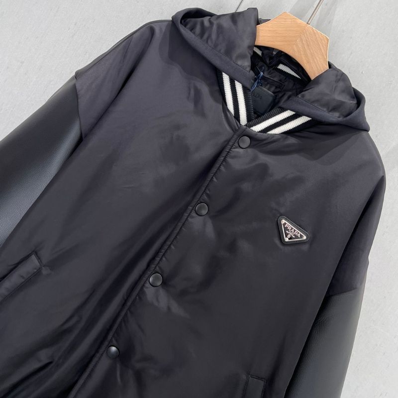 Prada Oversized Pilot Hooded Cotton Jacket