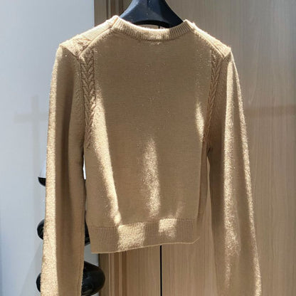 Prada Two-Tone Knitted Brown Long-Sleeve Top