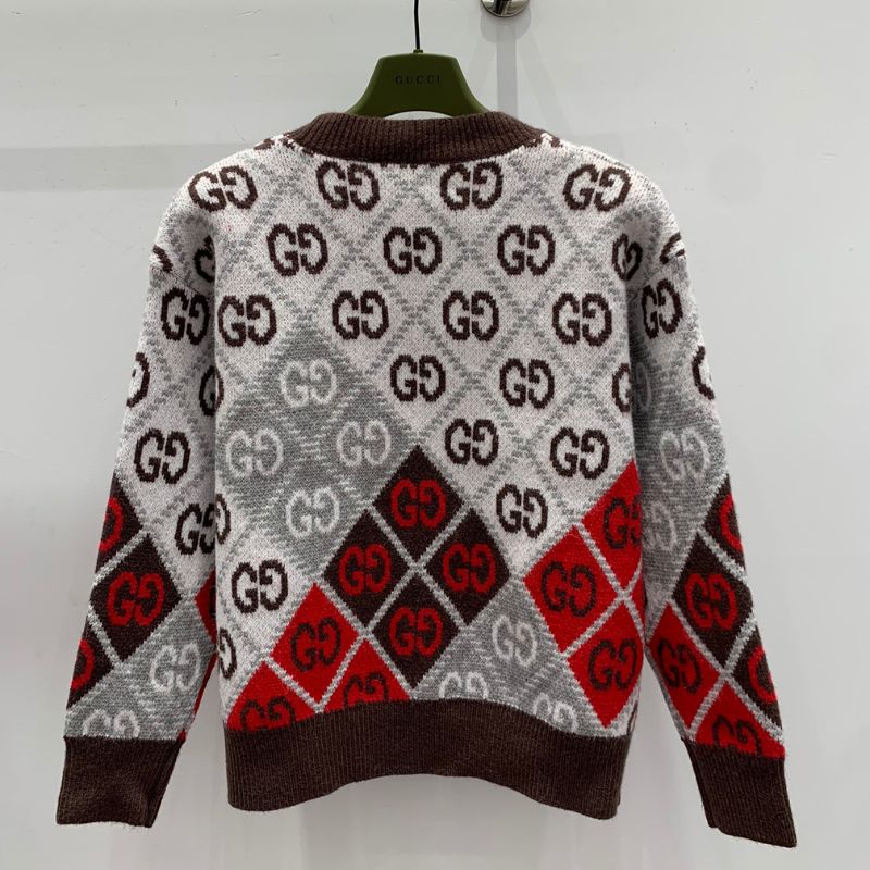 Gucci Double G Letter Logo Knitted V-Neck Cardigan