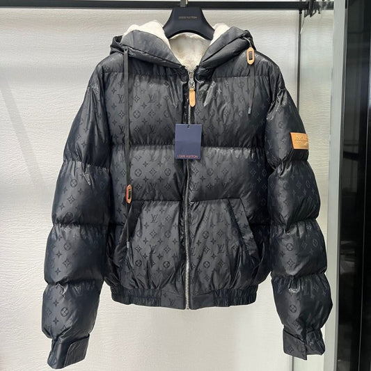 Louis Vuitton Rabbit Hair Composite Deerskin Hooded Jacket