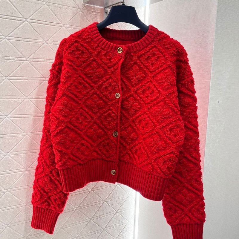 Louis Vuitton Diamond Jacquard Knit Cardigan