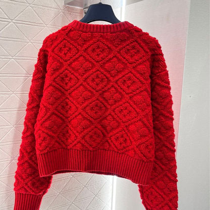 Louis Vuitton Diamond Jacquard Knit Cardigan