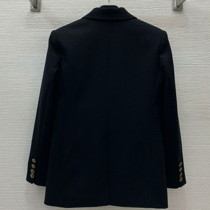 YSL Snake Chain Double-Breasted Wool Suit Jacket