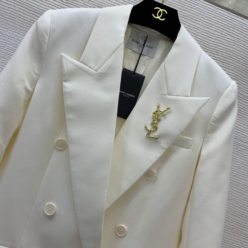 YSL Classic Double-Breasted Wool Suit Jacket