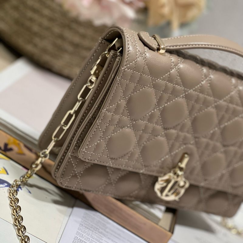 Dior Beige Cannage Leather Mini My Dior Top Handle Bag