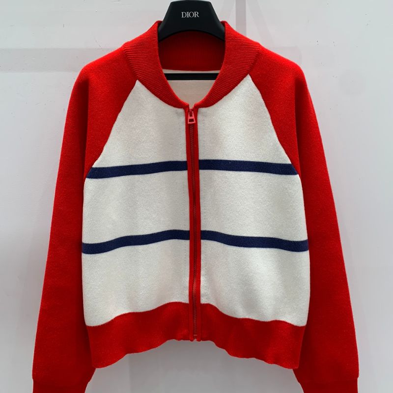 Dior Classic Stripe Zip Cardigan