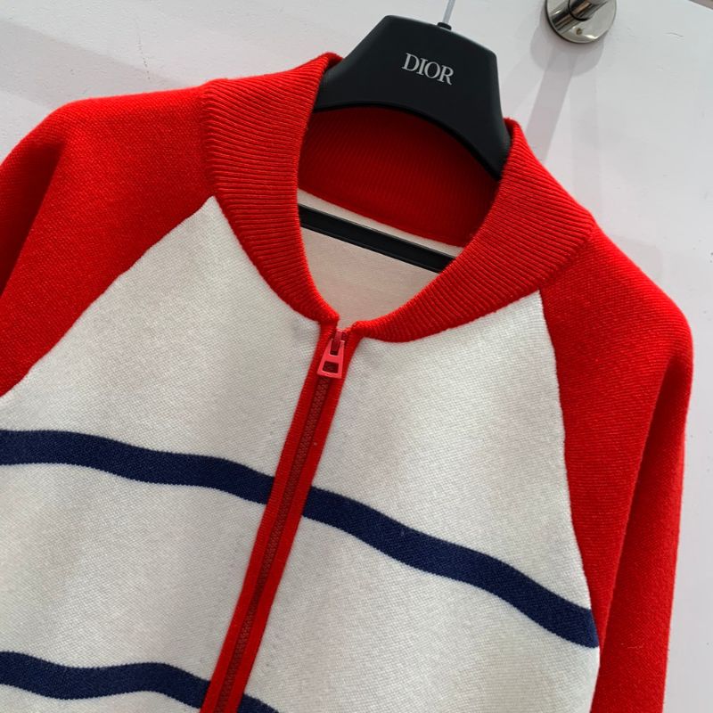 Dior Classic Stripe Zip Cardigan