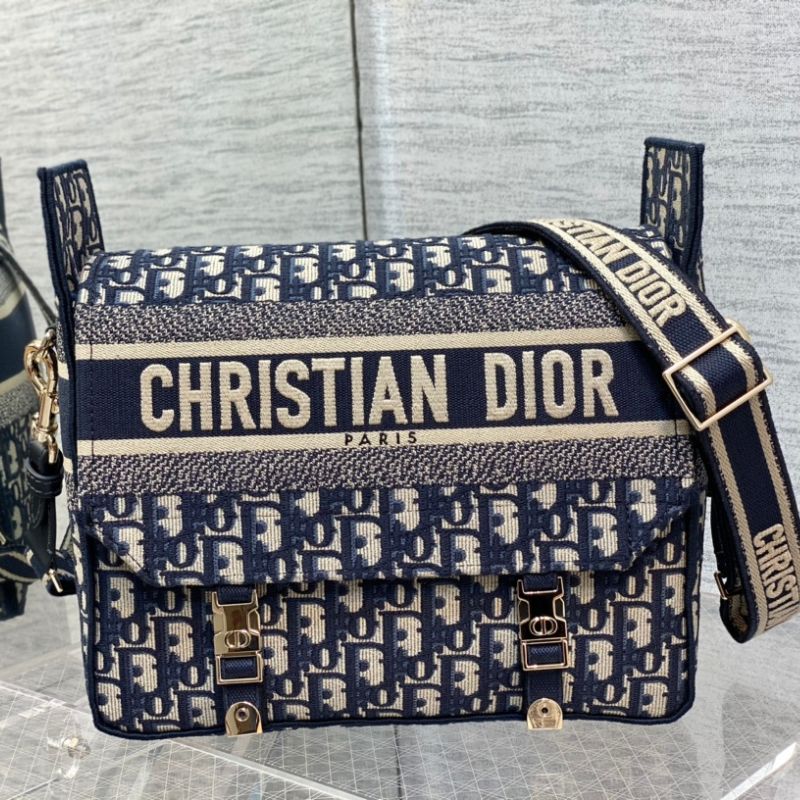 Dior Diorcamp Blue Dior Oblique Embroidery Bag