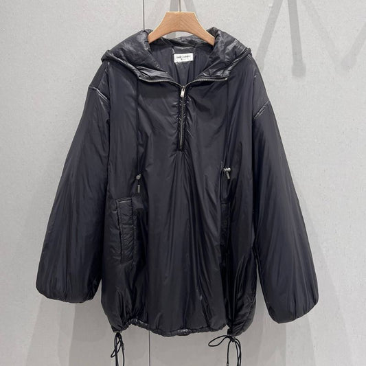 Saint Laurent Ski-Style Hooded Cotton Jacket