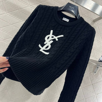 Saint Laurent Twisted Weave Wool Sweater