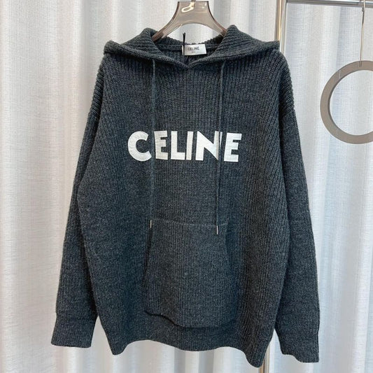 Celine Wide-Logo Wool Sweatshirt