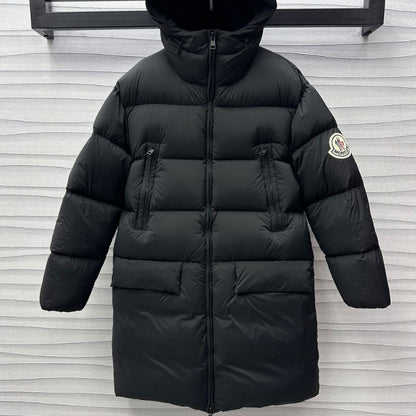 Moncler Hooded Zipper Long Down Jacket