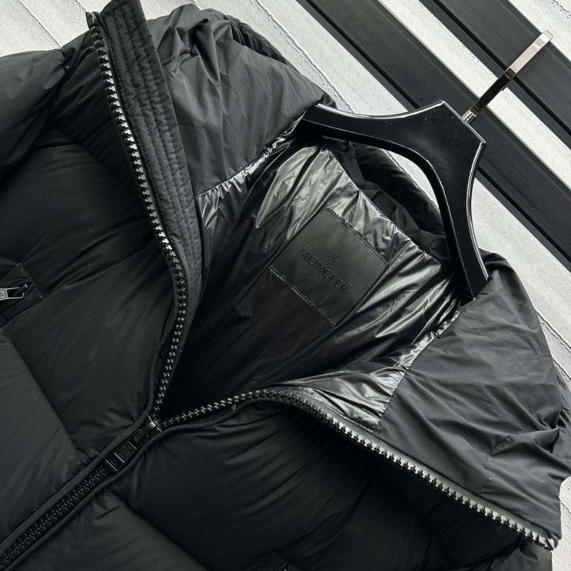 Moncler Hooded Zipper Long Down Jacket