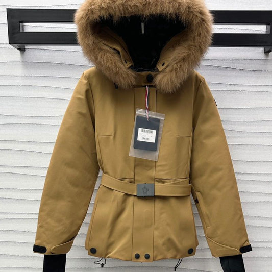 Moncler Hooded Down Jacket with Removable Fox Fur Collar