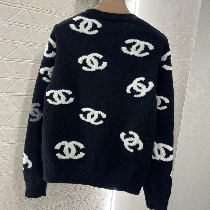 Chanel Colorful Embroidered Double C Knit Sweater