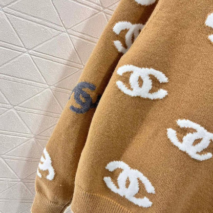 Chanel Color Contrast Double C Knit Sweater