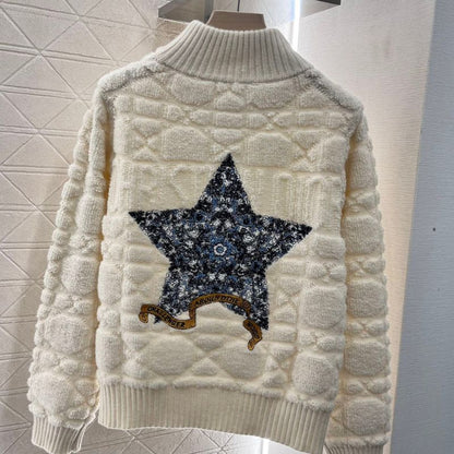 Dior Raglan Embroidered Knitted Cardigan