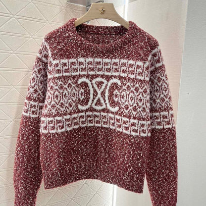 Celine Snowflake Crochet Nordic Sweater