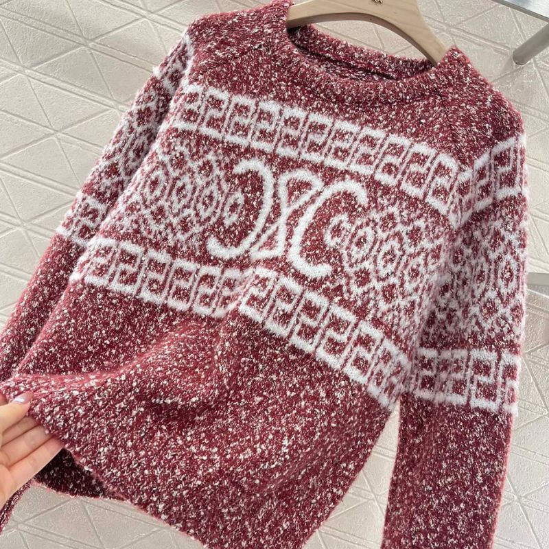 Celine Snowflake Crochet Nordic Sweater