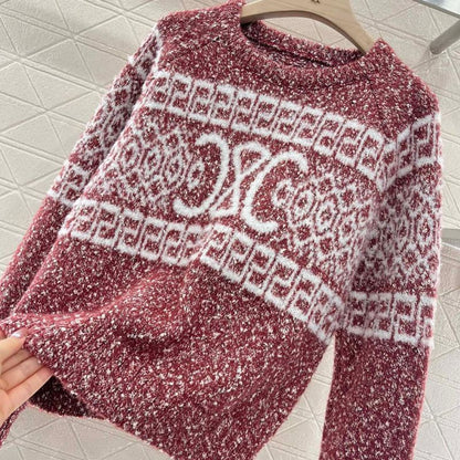 Celine Snowflake Crochet Nordic Sweater