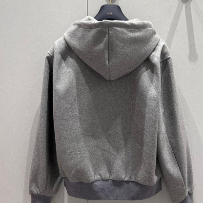 Louis Vuitton Gray Zipper Hooded Sweatshirt