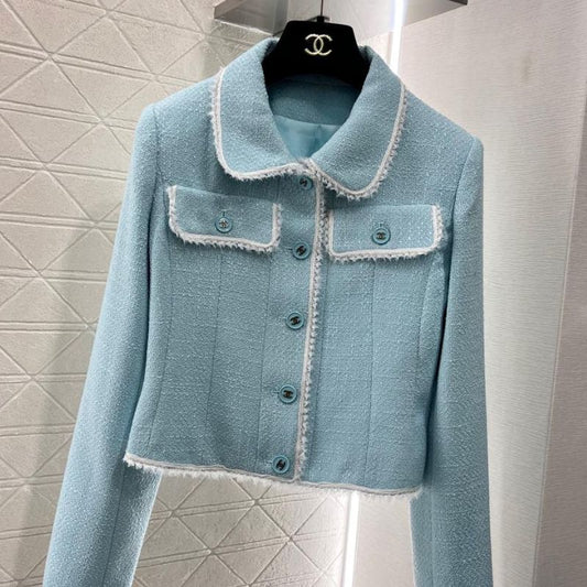 Chanel Sky Blue Elegance Wool Ensemble