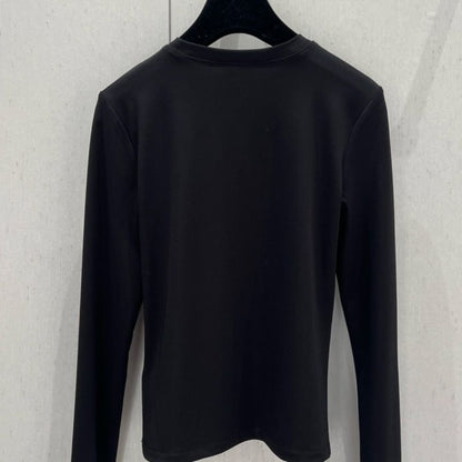 Chanel 25SS Letter Embroidery Slim Fit Tee