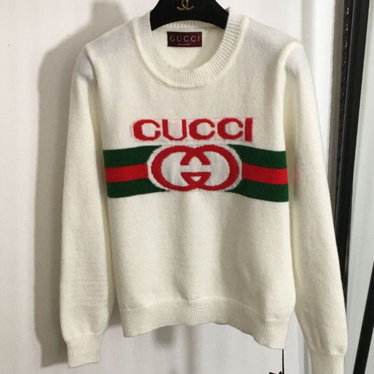 Gucci Contrast Color Logo Pullover Sweater
