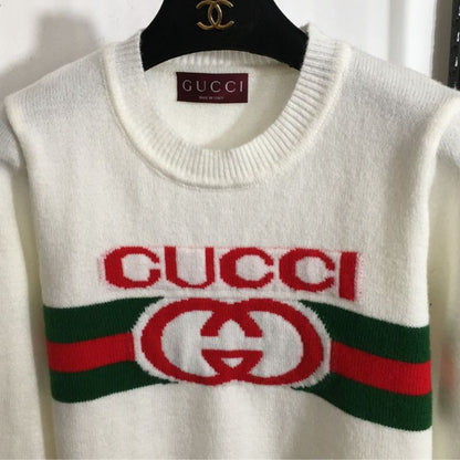 Gucci Contrast Color Logo Pullover Sweater