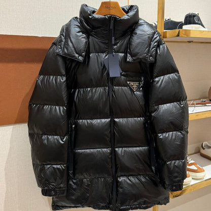 Prada Men's Mid-Length Hooded Down Jacket