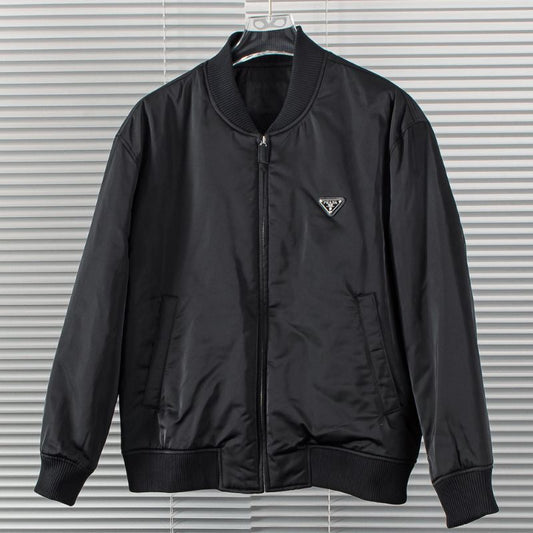 Prada Stand-Up Collar Thin Cotton Jacket