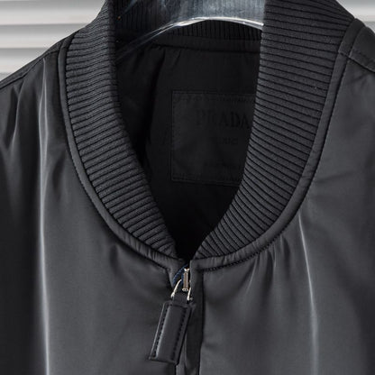 Prada Stand-Up Collar Thin Cotton Jacket
