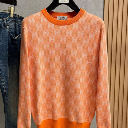 Hermes Jacquard Round Neck Sweater