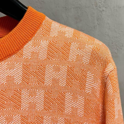 Hermes Jacquard Round Neck Sweater