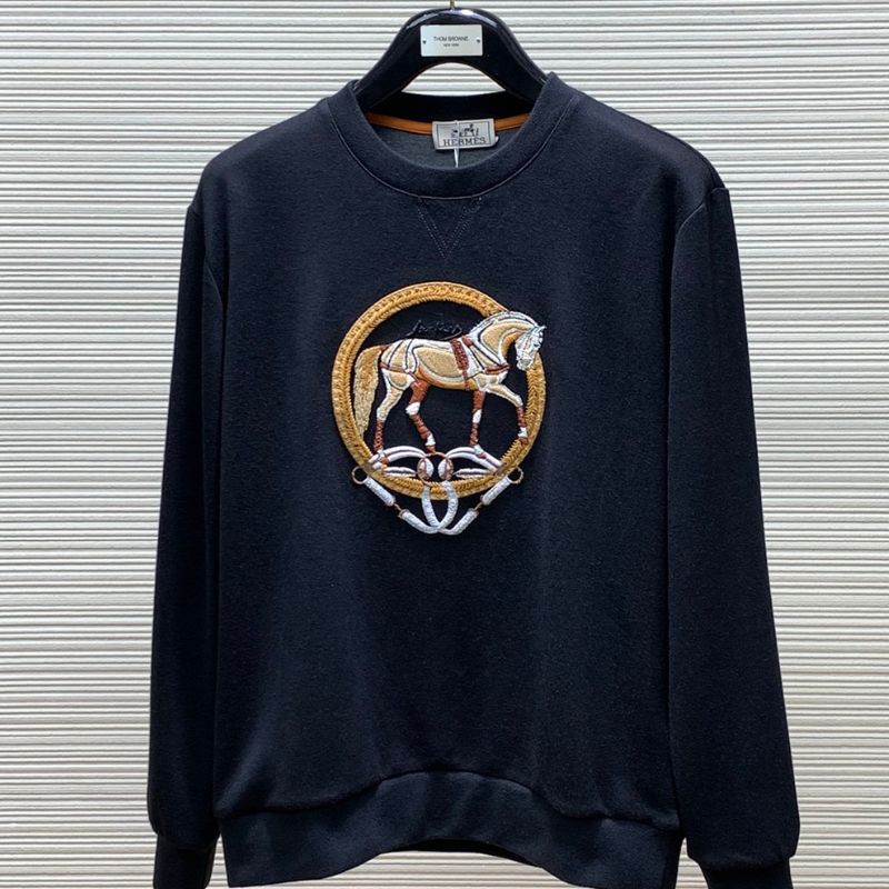 Hermes Embroidered Round-Neck Sweatshirt