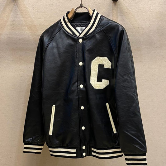 Celine Oversized Leather Varsity Jacket